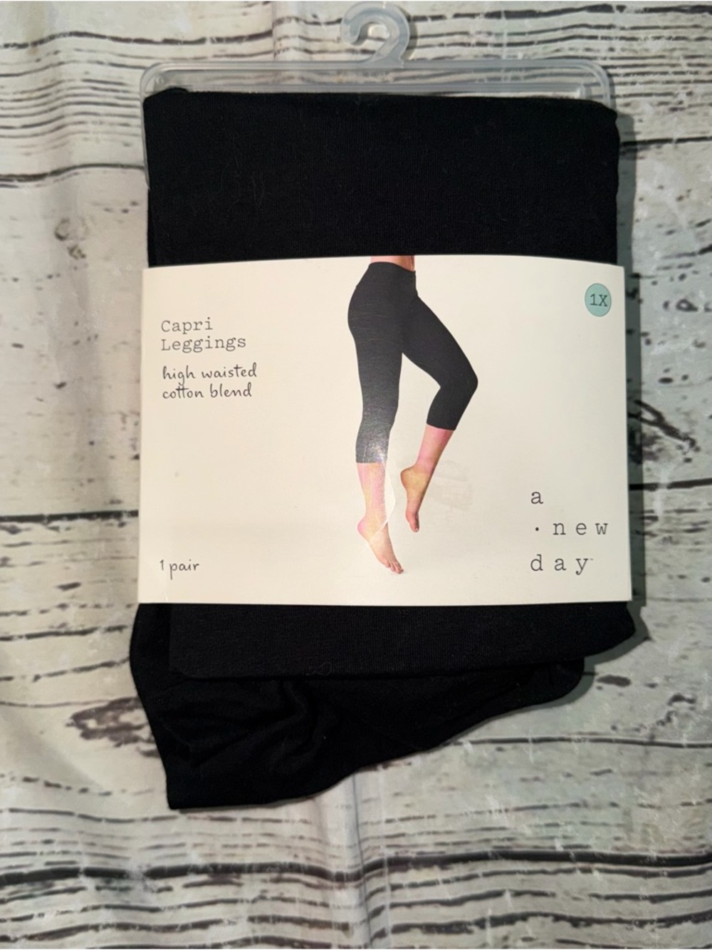 a new day Black Capri Leggings - Stretch Cotton Blend